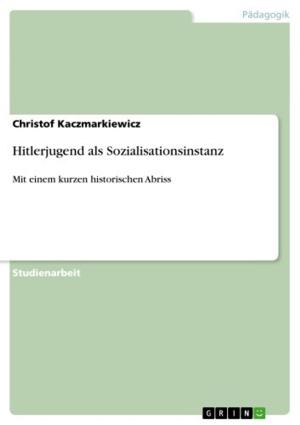 Cover of the book Hitlerjugend als Sozialisationsinstanz by Markus Reinschmidt