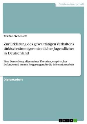Cover of the book Zur Erklärung des gewalttätigen Verhaltens türkischstämmiger männlicher Jugendlicher in Deutschland by Mareke Dreyer