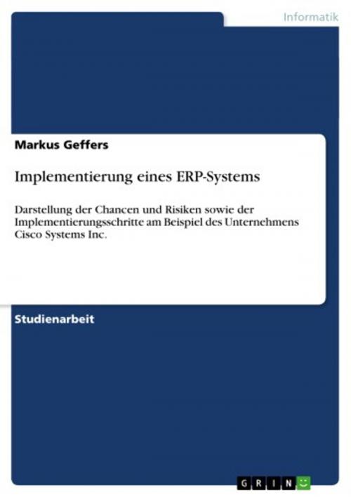 Cover of the book Implementierung eines ERP-Systems by Markus Geffers, GRIN Verlag