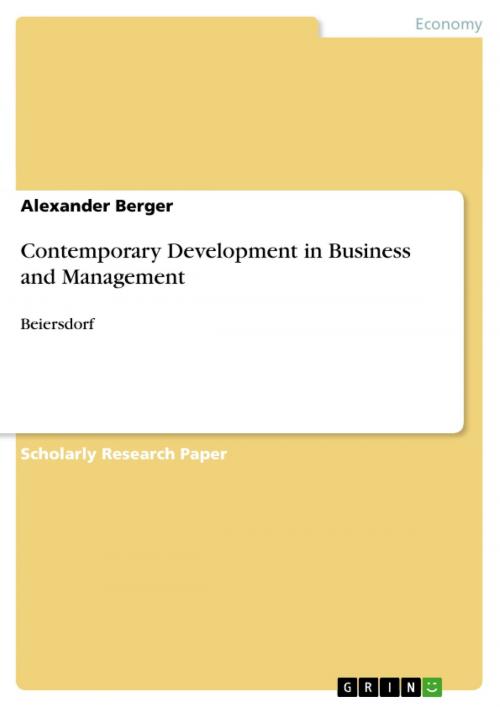 Cover of the book Contemporary Development in Business and Management by Alexander Berger, GRIN Publishing
