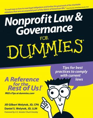 Cover of the book Nonprofit Law and Governance For Dummies by Matthew David