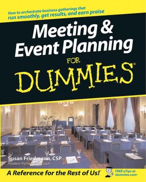 Cover of the book Meeting and Event Planning For Dummies by Steven A. Frowine, National Gardening Association