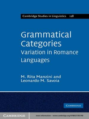 Cover of the book Grammatical Categories by Bert J. M. de Vries