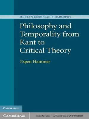 Cover of the book Philosophy and Temporality from Kant to Critical Theory by Alexander Altland, Ben D. Simons