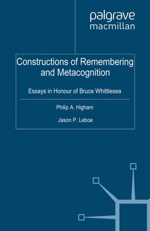 Cover of the book Constructions of Remembering and Metacognition by , Palgrave Macmillan UK