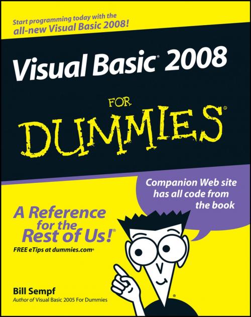 Cover of the book Visual Basic 2008 For Dummies by Bill Sempf, Wiley