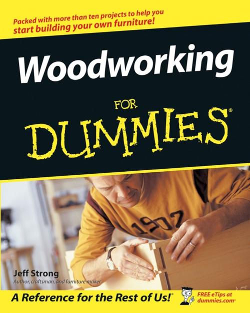 Cover of the book Woodworking For Dummies by Jeff Strong, Wiley