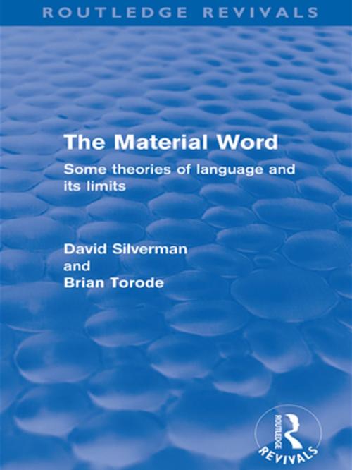 Cover of the book The Material Word (Routledge Revivals) by David Silverman, Brian Torode, Taylor and Francis