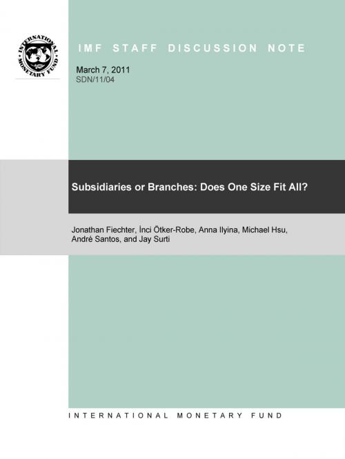 Cover of the book Subsidiaries or Branches: Does One Size Fit All? by Jonathan Fiechter, Inci Ms. Ötker, Anna Ilyina, Michael Hsu, Andre Mr. Santos, Jay Surti, INTERNATIONAL MONETARY FUND