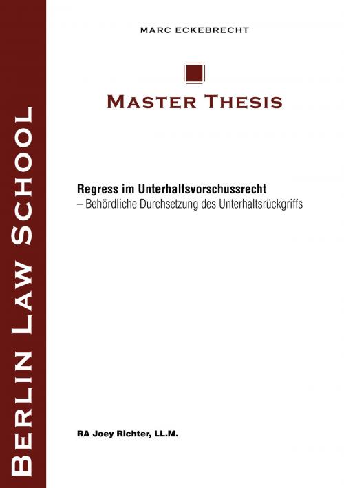 Cover of the book Regress im Unterhaltsvorschussrecht by Joey Richter, Books on Demand