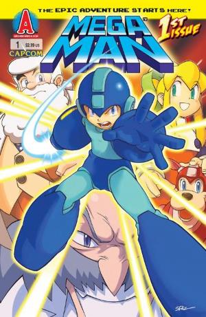 Cover of the book Mega Man #1 by SCRIPT: Michael Uslan ART: Norm Breyfogle, Andrew Pepoy, Janice Chiang, Joe Rubinstein, Jack Morelli