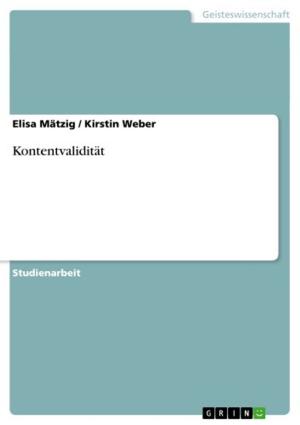 Cover of the book Kontentvalidität by Annika Schalast