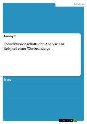 Book cover of Sprachwissenschaftliche Analyse am Beispiel einer Werbeanzeige