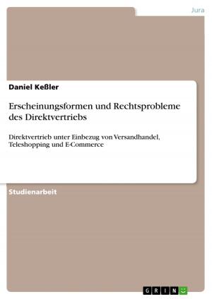 Cover of the book Erscheinungsformen und Rechtsprobleme des Direktvertriebs by GRIN Verlag