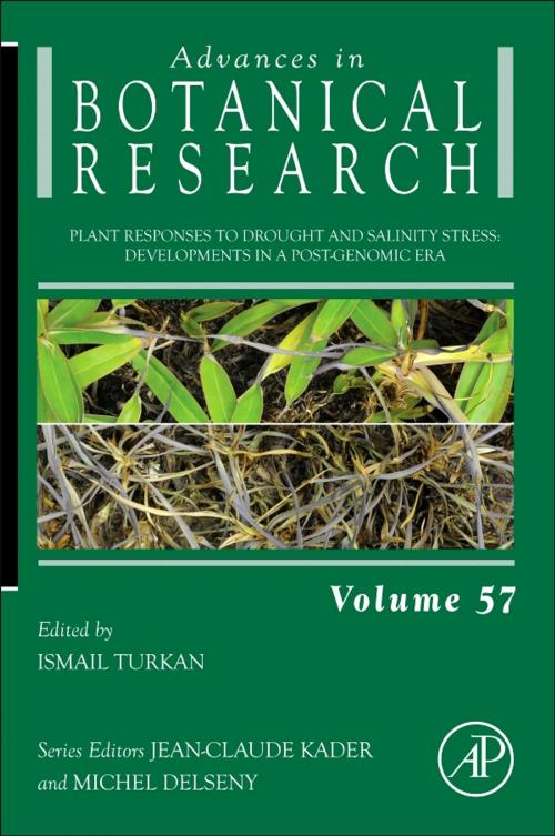 Cover of the book Plant Responses to Drought and Salinity stress by Ismail Turkan, Elsevier Science