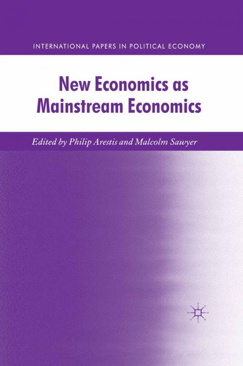 Cover of the book New Economics as Mainstream Economics by Malcolm Sawyer, Palgrave Macmillan UK