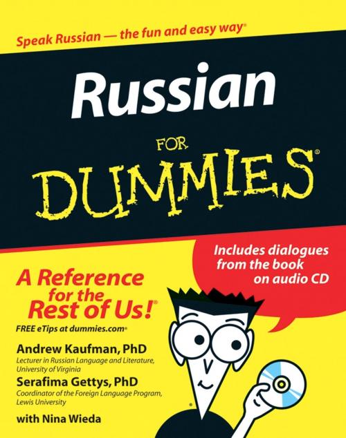 Cover of the book Russian For Dummies by Nina Wieda, Andrew Kaufman, Serafima Gettys, Wiley