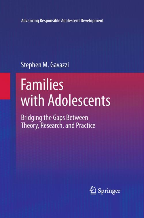 Cover of the book Families with Adolescents by Stephen Gavazzi, Springer New York