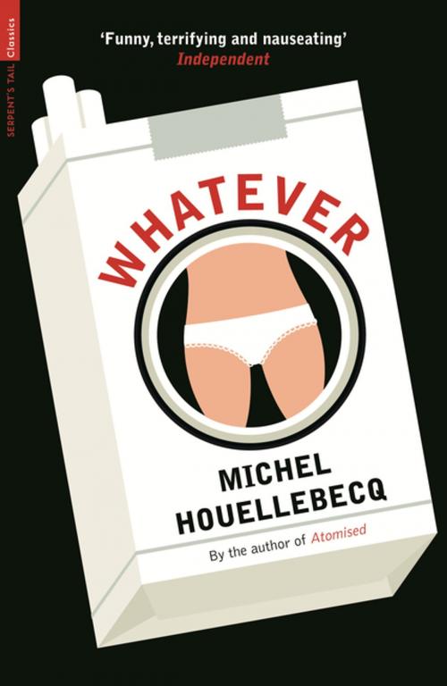 Cover of the book Whatever by Michel Houellebecq, Won Prix Goncourt in 2010 for The Map and the Territory, Profile