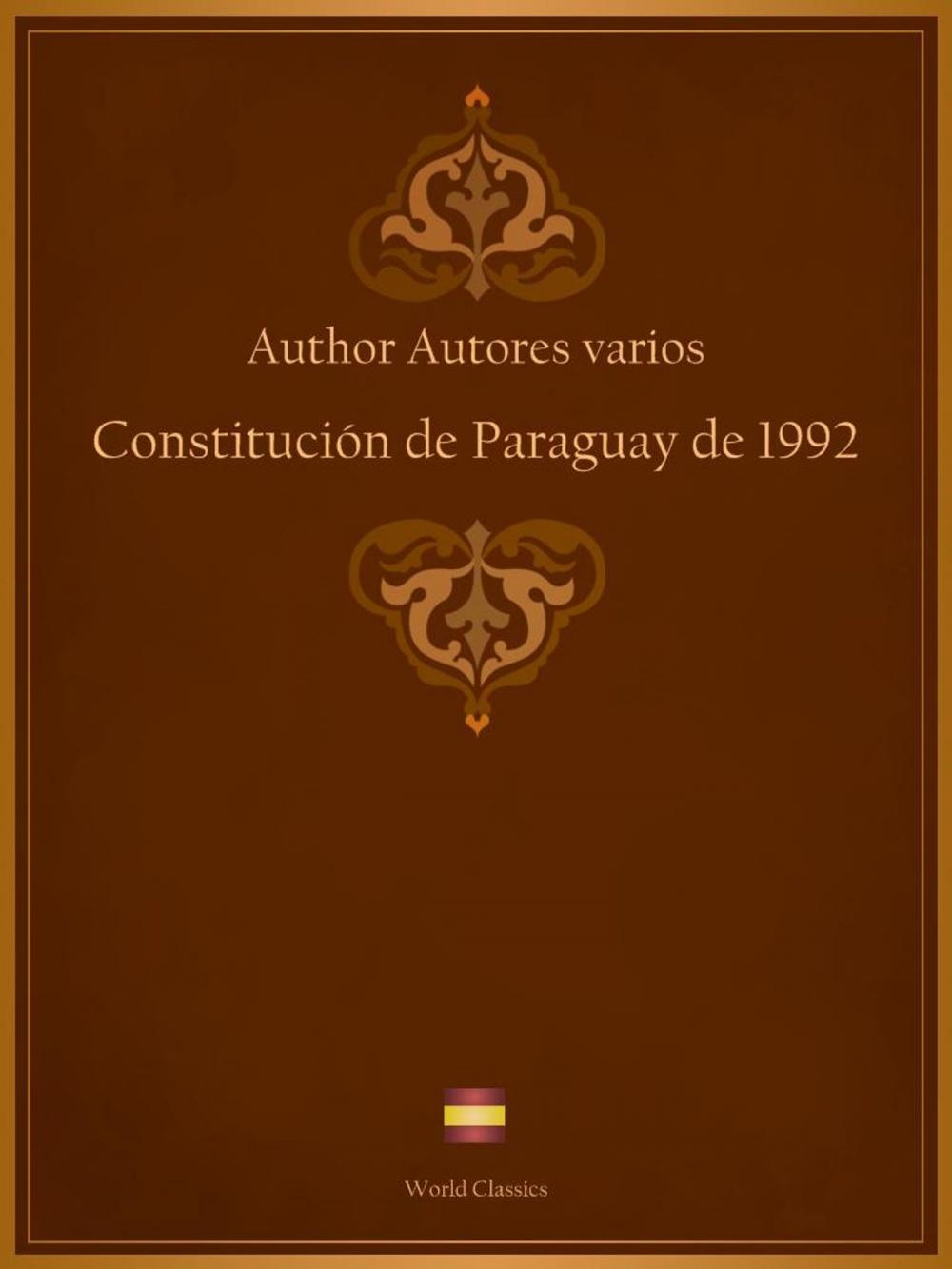 Big bigCover of Constitución de Paraguay de 1992 (Spanish edition)