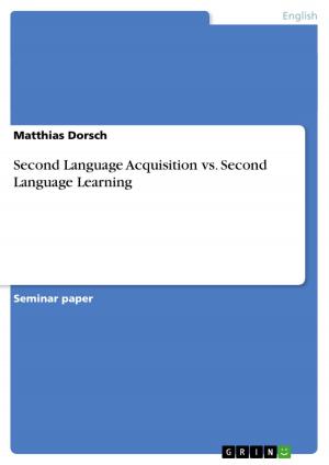 Book cover of Second Language Acquisition vs. Second Language Learning