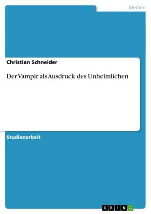 Book cover of Der Vampir als Ausdruck des Unheimlichen