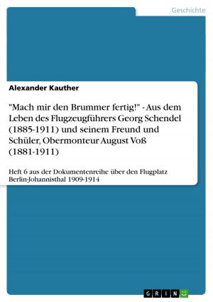 Book cover of 'Mach mir den Brummer fertig!' - Aus dem Leben des Flugzeugführers Georg Schendel (1885-1911) und seinem Freund und Schüler, Obermonteur August Voß (1881-1911)