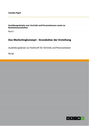 Cover of the book Das Marketingkonzept - Grundsätze der Erstellung by Andrea Schulze