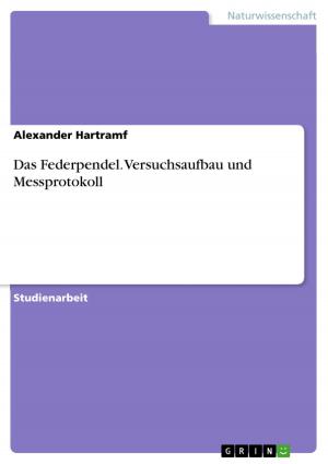 Cover of the book Das Federpendel. Versuchsaufbau und Messprotokoll by Maria Victoria Dariano