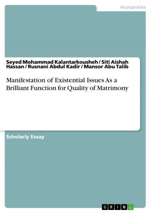 Cover of the book Manifestation of Existential Issues As a Brilliant Function for Quality of Matrimony by Diane Schmidt