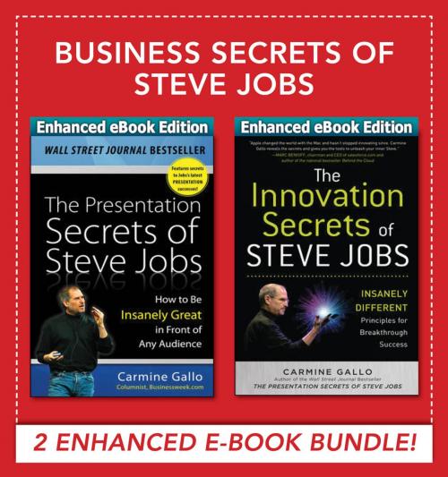 Cover of the book Business Secrets of Steve Jobs: Business Secrets of Steve Jobs: Presentation Secrets and Innovation secrets all in one book! (ENHANCED EBOOK BUNDLE) by Carmine Gallo, McGraw-Hill Education