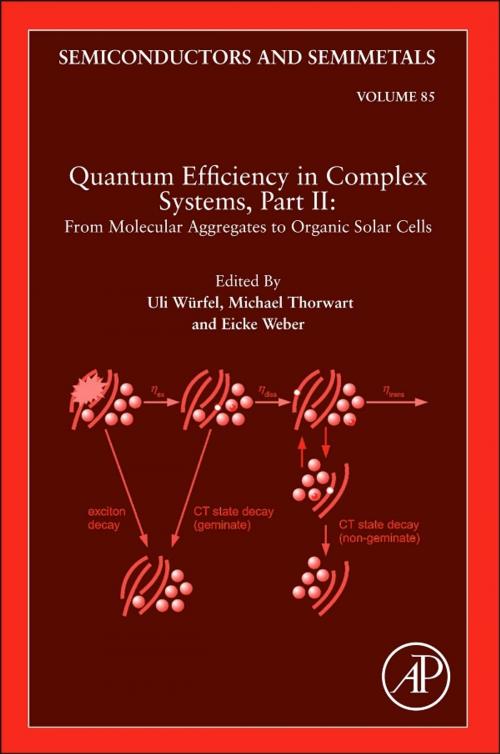 Cover of the book Quantum Efficiency in Complex Systems, Part II: From Molecular Aggregates to Organic Solar Cells by Uli Wurfel, Michael Thorwart, Eicke R. Weber, Elsevier Science