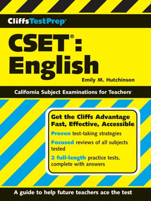 Cover of the book CliffsTestPrep CSET: English by Emily M Hutchinson, HMH Books