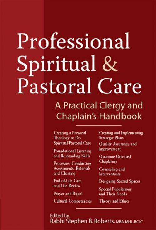 Cover of the book Professional Spiritual & Pastoral Care: A Practical Clergy and Chaplains Handbook by Stephen B. Roberts, SkyLight Paths Publishing