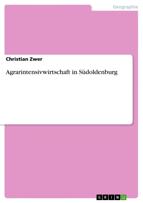Cover of the book Agrarintensivwirtschaft in Südoldenburg by Christian Zwer, GRIN Verlag