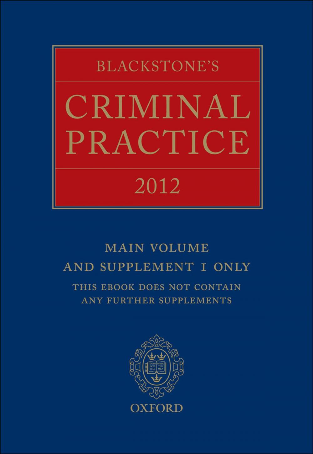 Big bigCover of Blackstone's Criminal Practice 2012 (book only)