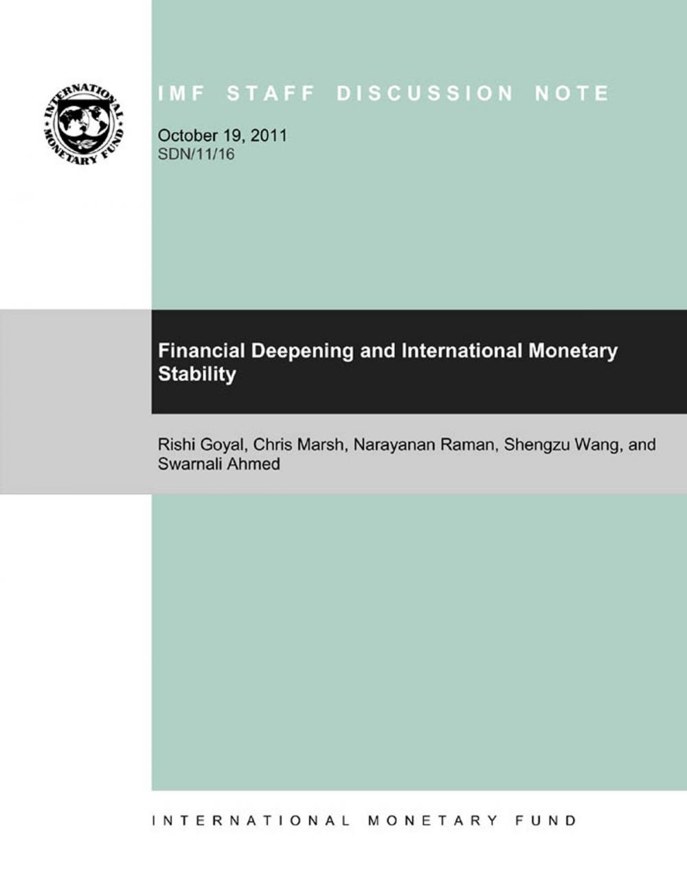 Big bigCover of Financial Deepening and International Monetary Stability