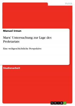 Book cover of Marx' Untersuchung zur Lage des Proletariats