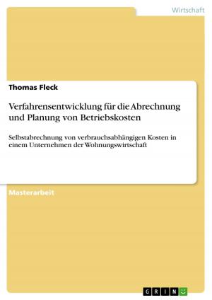 Cover of the book Verfahrensentwicklung für die Abrechnung und Planung von Betriebskosten by Daniel Pontzen