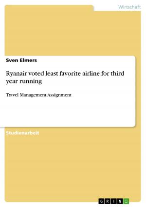Cover of the book Ryanair voted least favorite airline for third year running by Sebastian Wendt