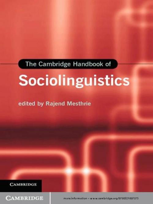 Cover of the book The Cambridge Handbook of Sociolinguistics by , Cambridge University Press