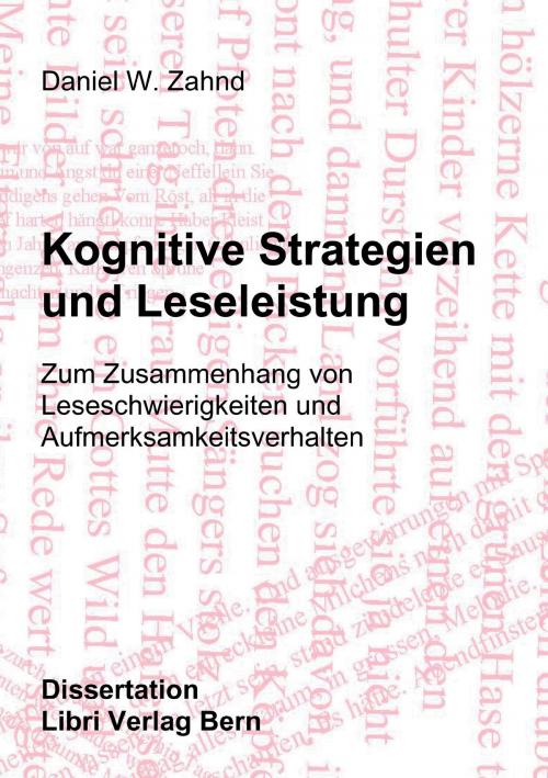 Cover of the book Kognitive Strategien und Leseleistung by Zahnd, Daniel W., Books on Demand