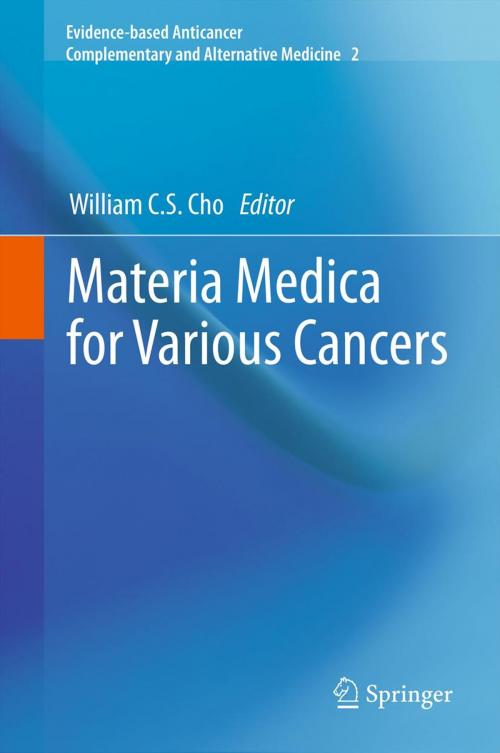 Cover of the book Materia Medica for Various Cancers by , Springer Netherlands