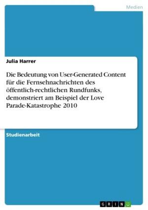 Cover of the book Die Bedeutung von User-Generated Content für die Fernsehnachrichten des öffentlich-rechtlichen Rundfunks, demonstriert am Beispiel der Love Parade-Katastrophe 2010 by Thomas Springub