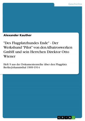 Cover of the book 'Des Flugplatzhundes Ende' - Der Werkshund 'Pilot' von den Albatroswerken GmbH und sein Herrchen Direktor Otto Wiener by Isabella Mill