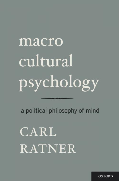 Cover of the book Macro Cultural Psychology by Carl Ratner, Oxford University Press