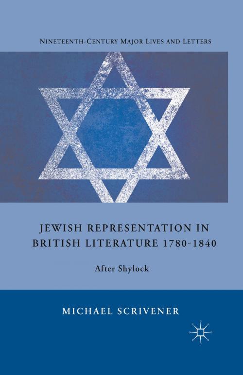 Cover of the book Jewish Representation in British Literature 1780-1840 by M. Scrivener, Palgrave Macmillan US
