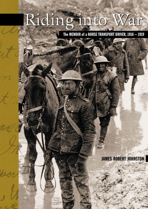 Cover of the book Riding into War by James Robert Johnston, Goose Lane Editions and the Gregg Centre for the Study of War and Society