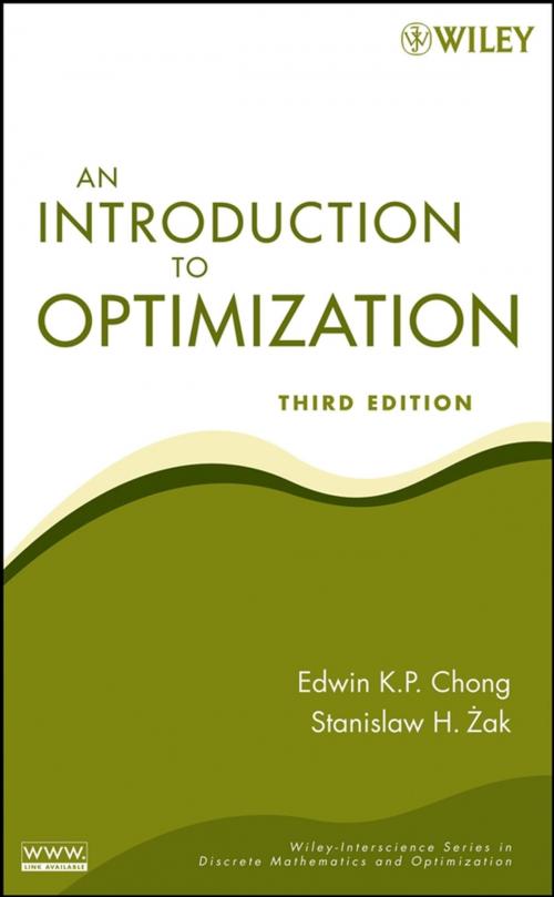 Cover of the book An Introduction to Optimization by Edwin K. P. Chong, Stanislaw H. Zak, Wiley