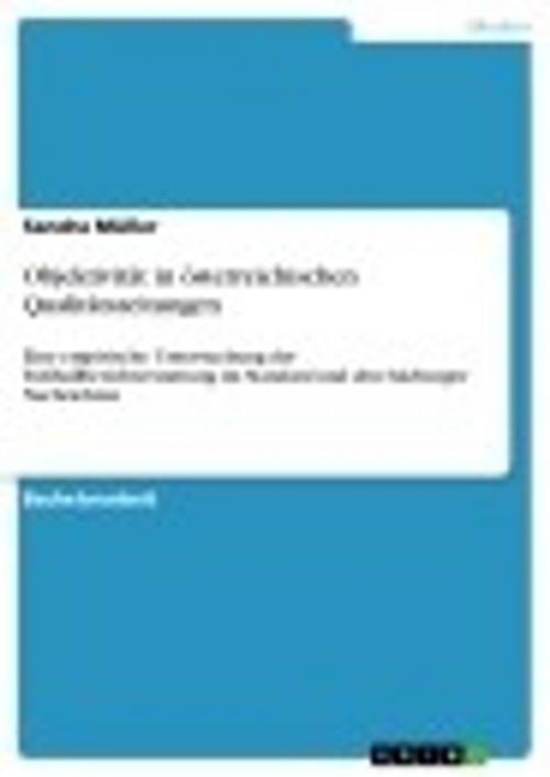 Cover of the book Objektivität in österreichischen Qualitätszeitungen by Sandra Müller, GRIN Verlag
